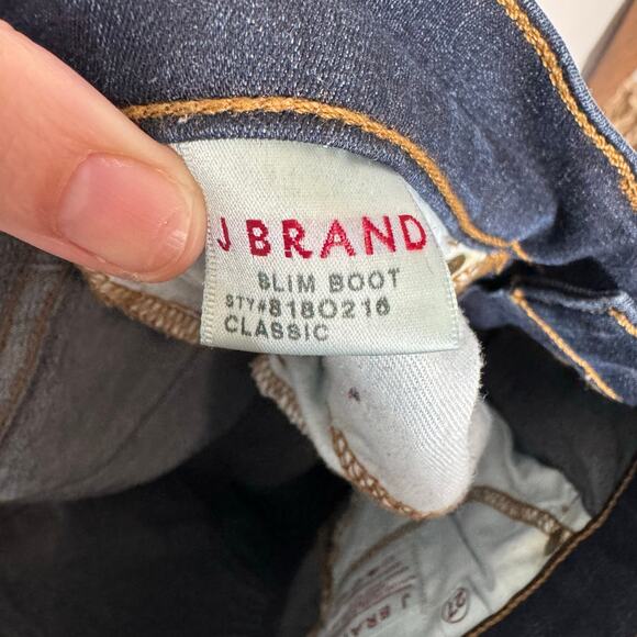 J. Brand Slim Boot Jeans Women 27 Blue Dark Wash Classic Cotton Capsule USA - Picture 8 of 10